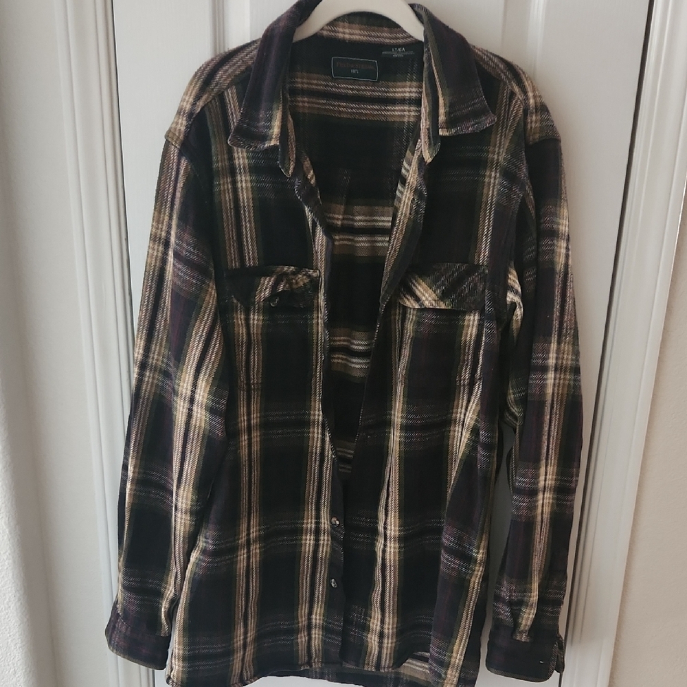 Field & Stream Multicolor‎ Plaid Flannel Shirt,  Size LT